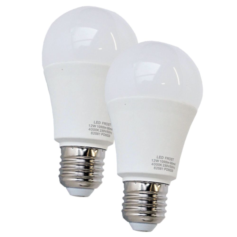 LED-külmalamp, E27, 4000 K, 1050 lm, 12 W, 2 tk