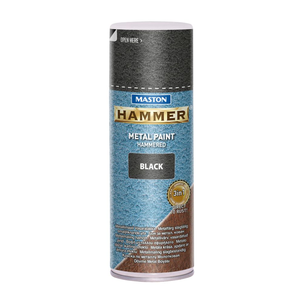 Maston Hammer aerosoolvärv, vasaralakk, must, 400 ml