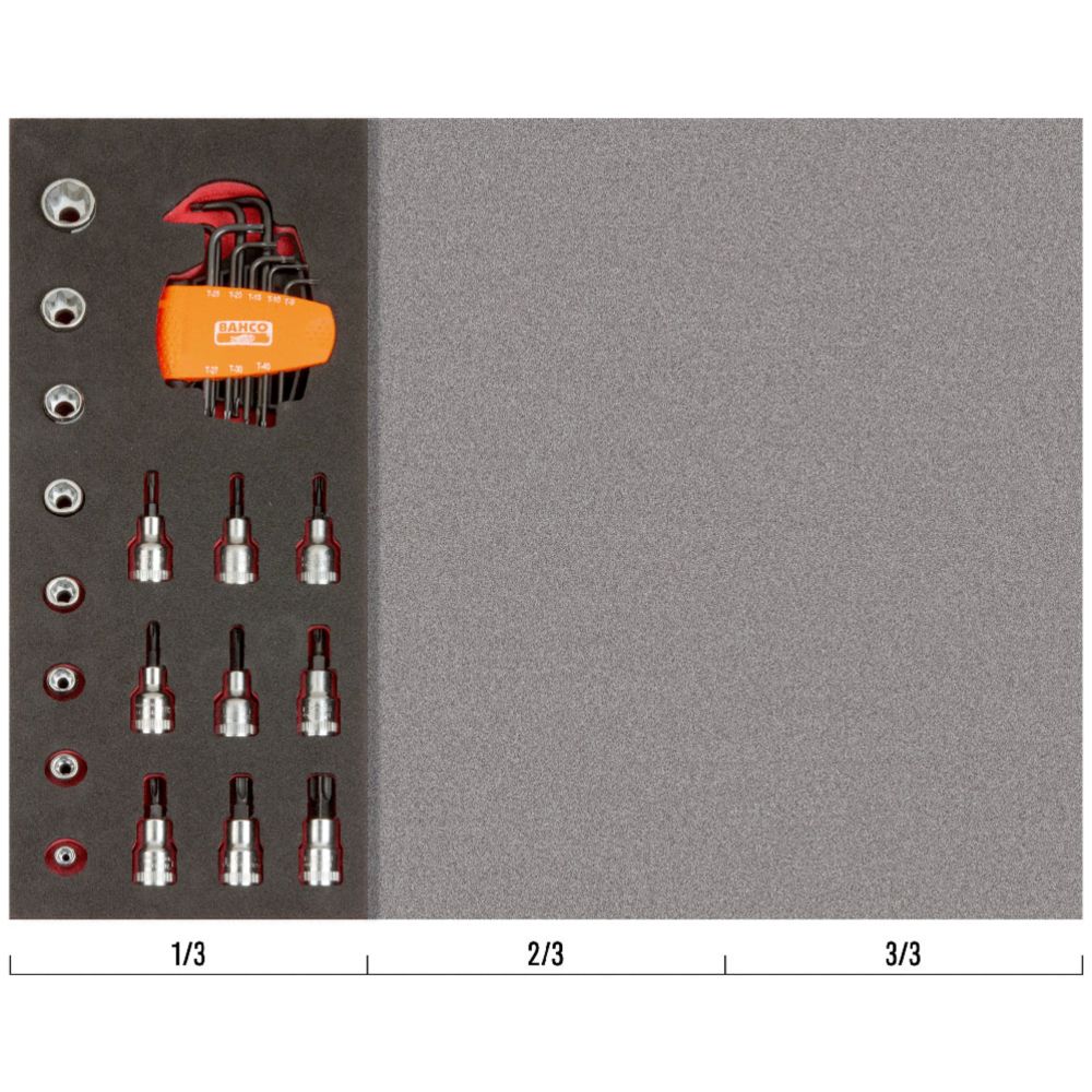 Bahco FF1E2207 Fit&Go 1/3 1/2" torx-padrunid ja -padrunotsikud 25 osa