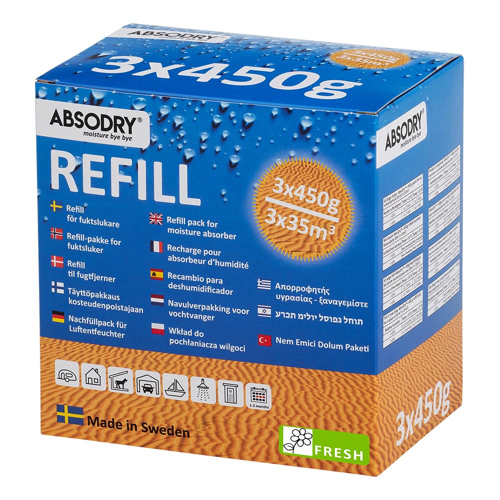 Absodry Fresh niiskuseimaja täitepakend, 3 x 450 g