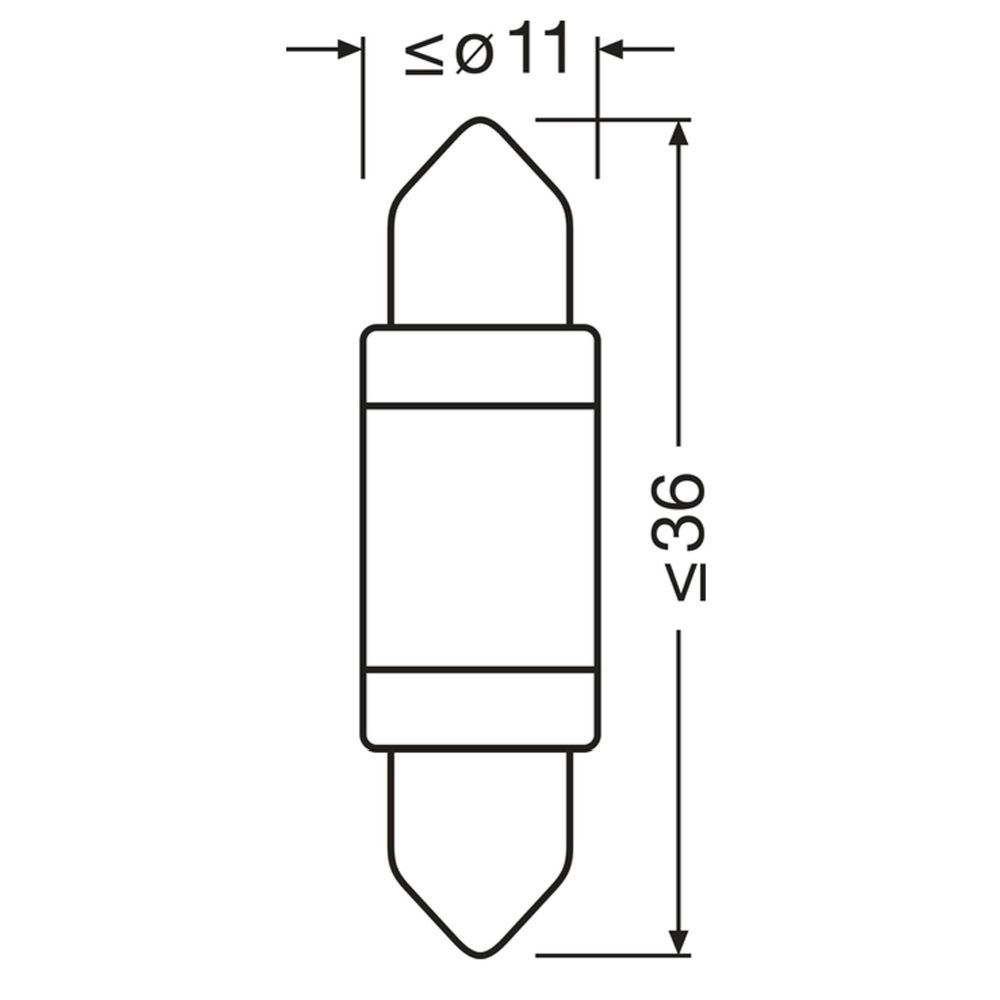Osram sukkula 36mm LED-polttimo, valkoinen