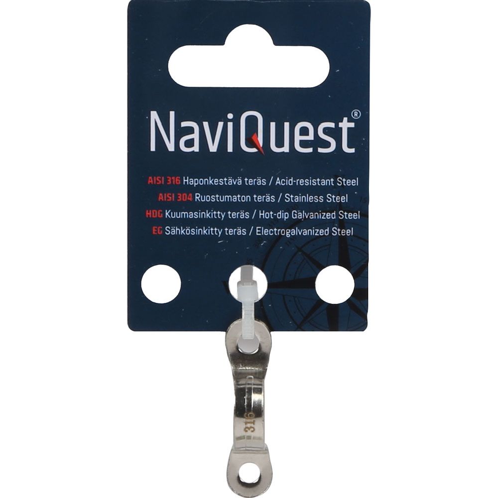 Naviquest bygel med skruvfäste tunn 38 mm AISI 316