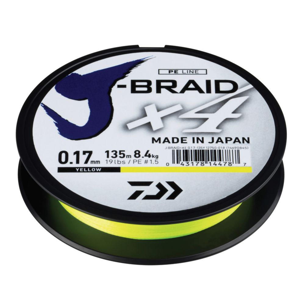 Daiwa J-Braid X4 kuitusiima keltainen