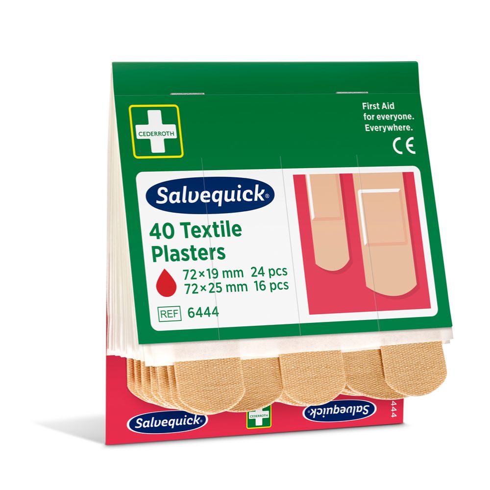 Salvequick kangaslaastari 6x40 kpl täyttöpakkaus