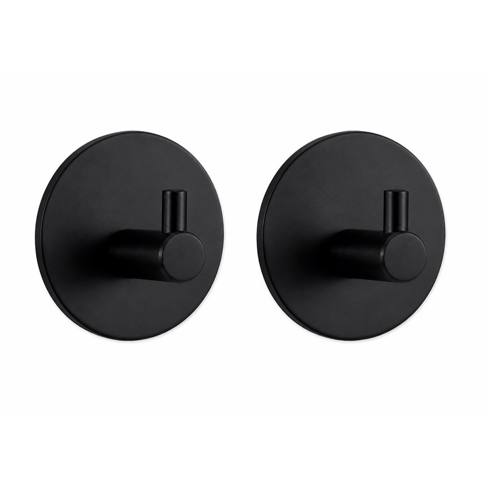 Arctic Design itsekiinnittyvä tarrakoukku pyöreä 52mm 2kpl musta