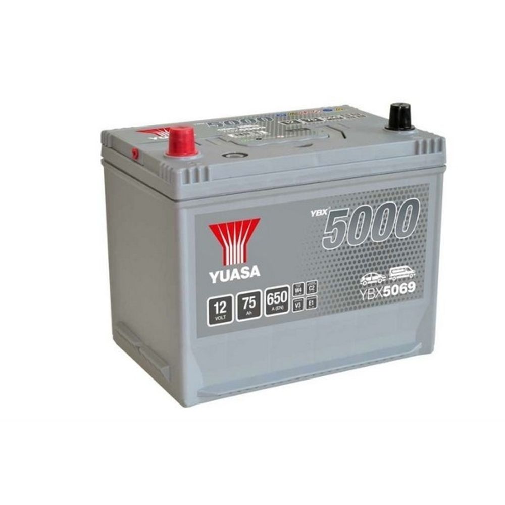 Yuasa YBX5069 75Ah / 650A akku P269 x L174 x K225 +-