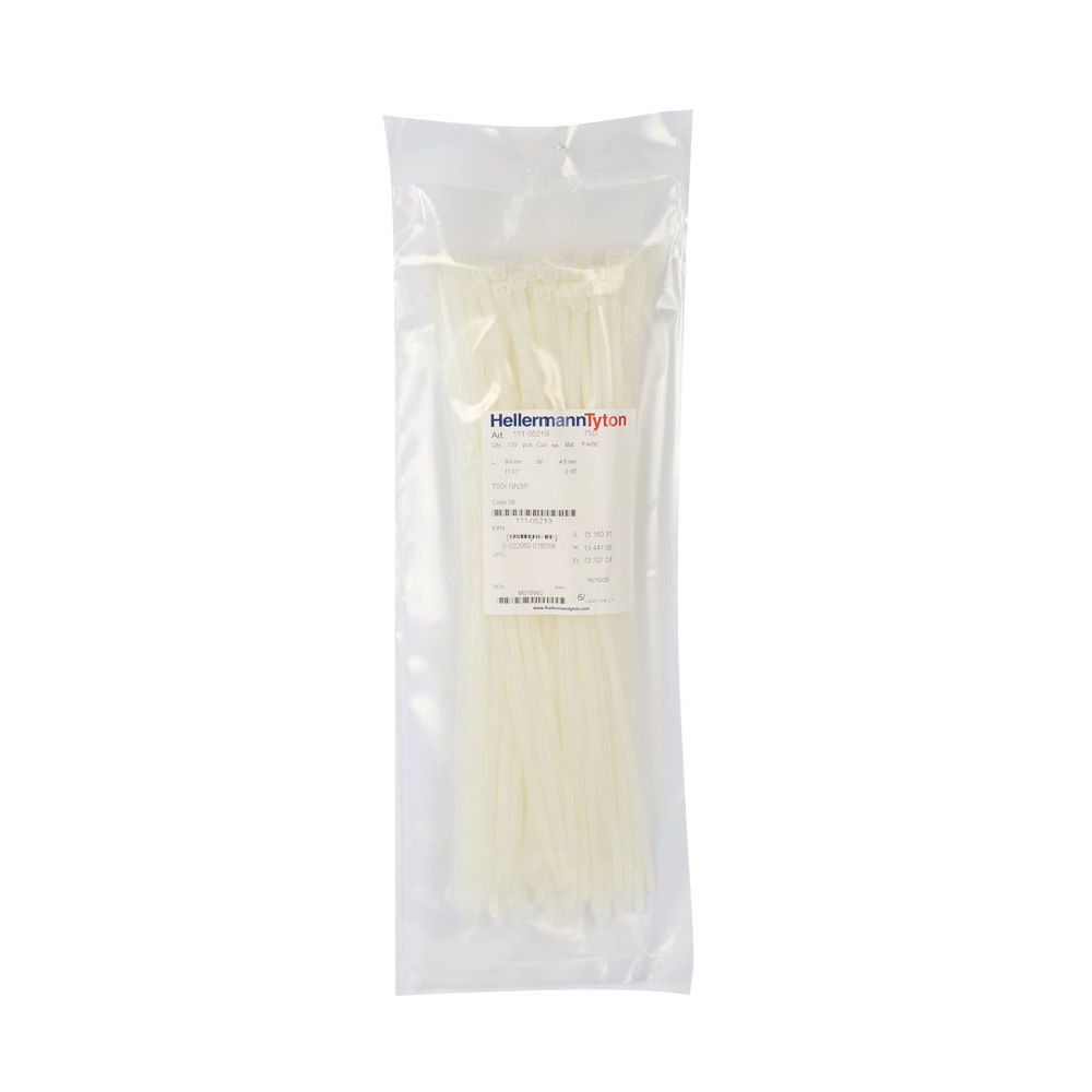 HellermannTyton buntband 300 x 4,6 mm vit 100 st.
