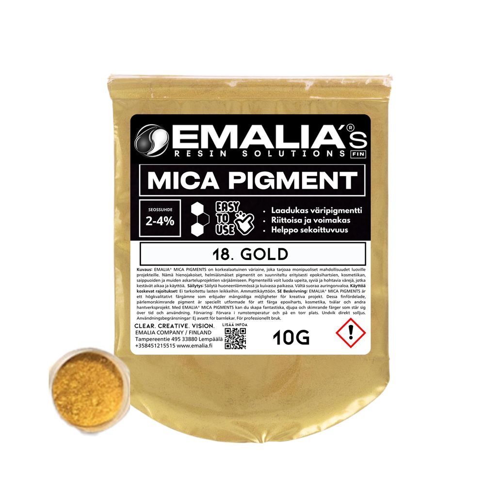 Emalia Mica Väripigmentti 10g kulta helmiäispigmentti
