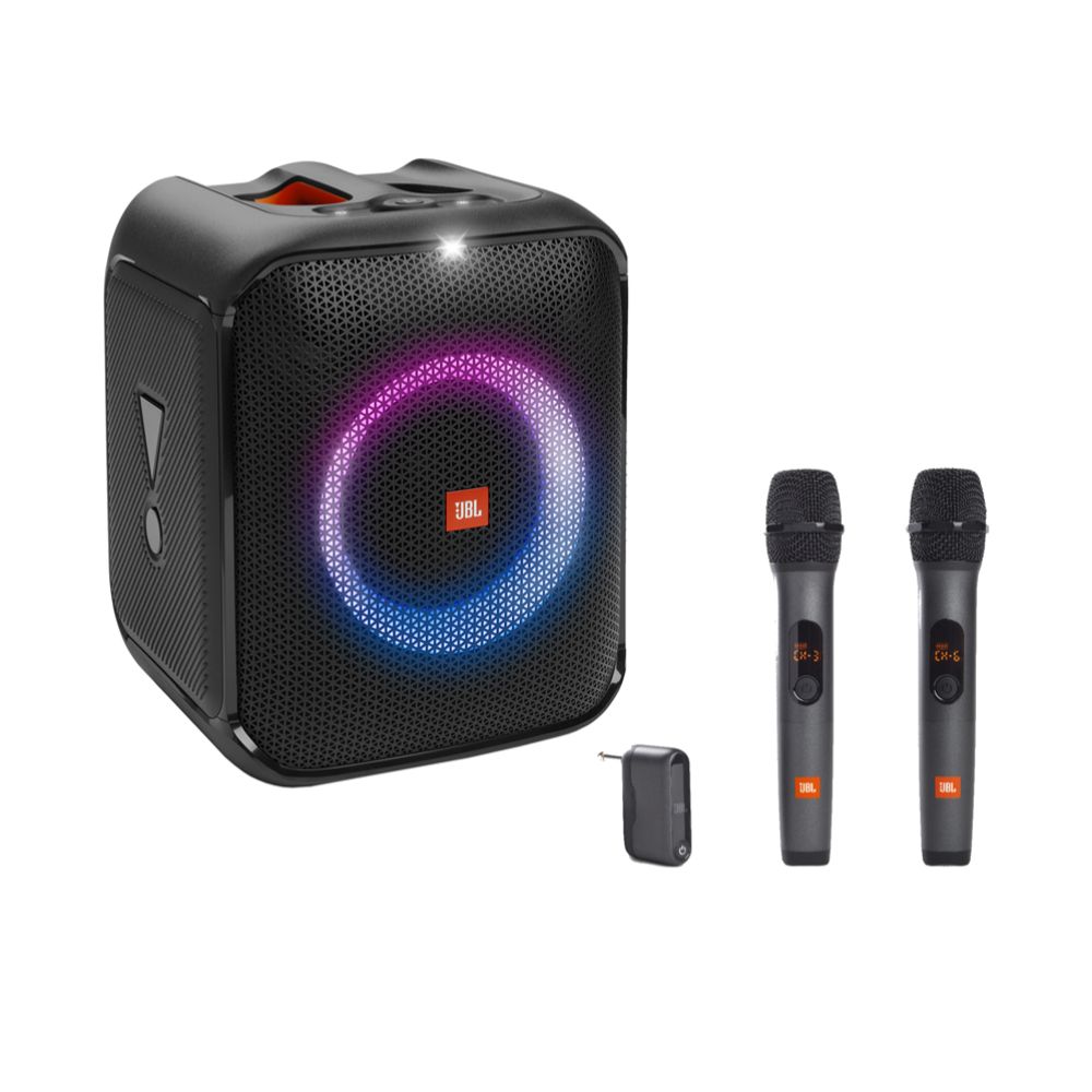 JBL PartyBox Encore Essential kõlar + 2 juhtmevaba mikrofoni