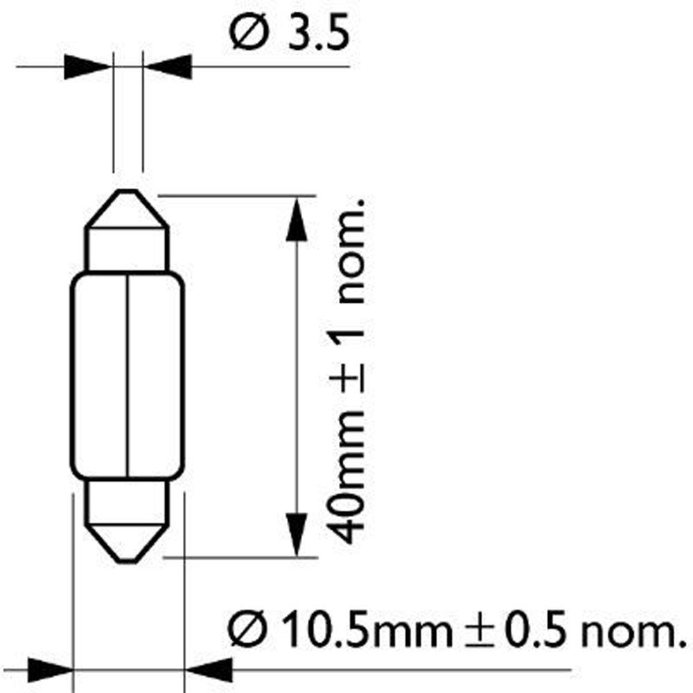 Philips SV8,5 24V 5W sukkulapolttimo 40 mm 10-pack