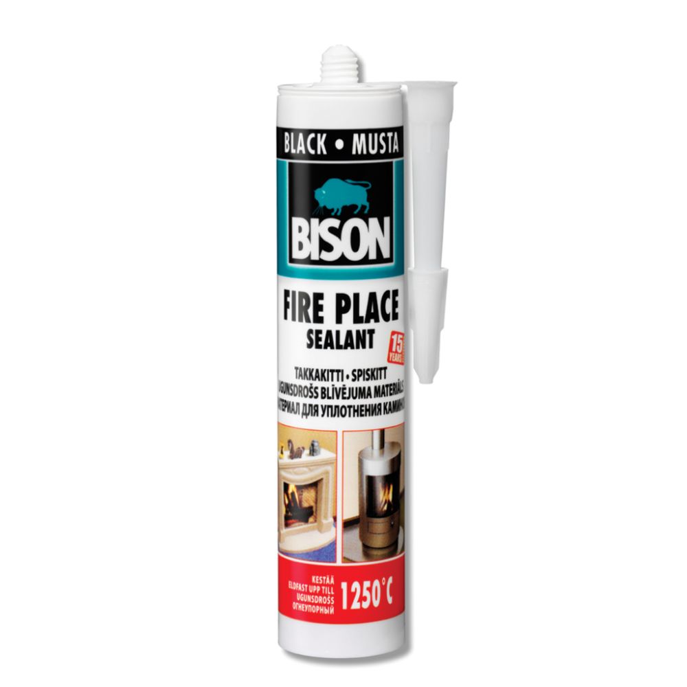 Bison tulekindel kitt must +1250 °C 310 ml