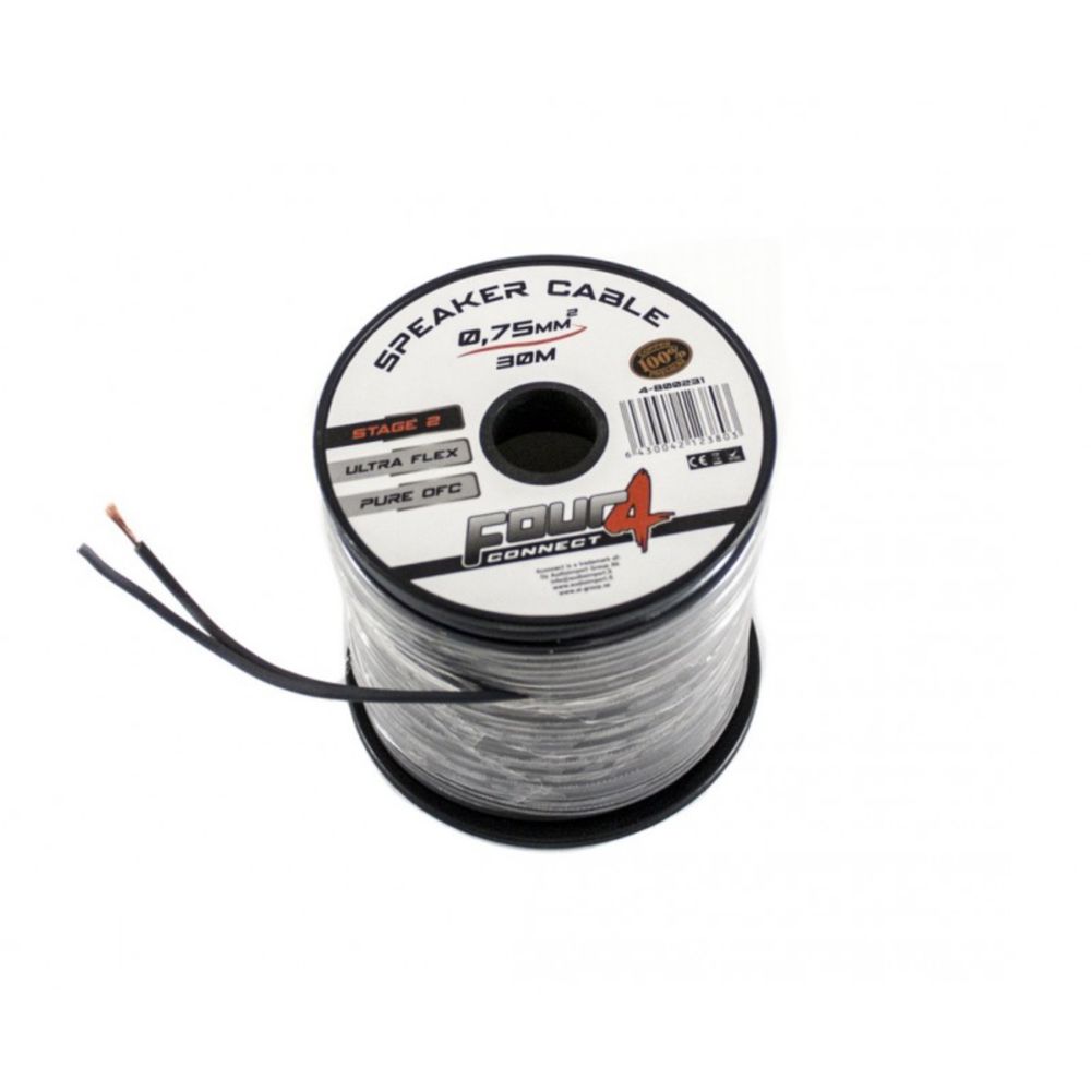 FOUR Connect STAGE2 OFC-kaiutinkaapelikela 2x0.75 mm² 30 m