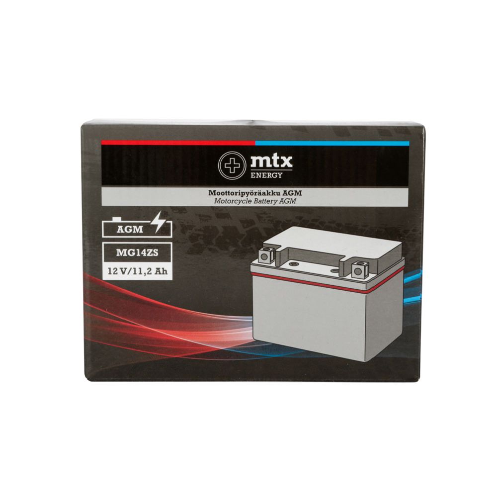 MTX Energy mootorratta AGM-aku, 12 V, 11,2 Ah, "MG14ZS" (P 150 x L 87 x K 110 mm)