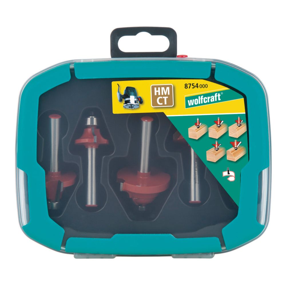 Wolfcraft® yläjyrsinteräsarja "pyöristys" 5 osaa