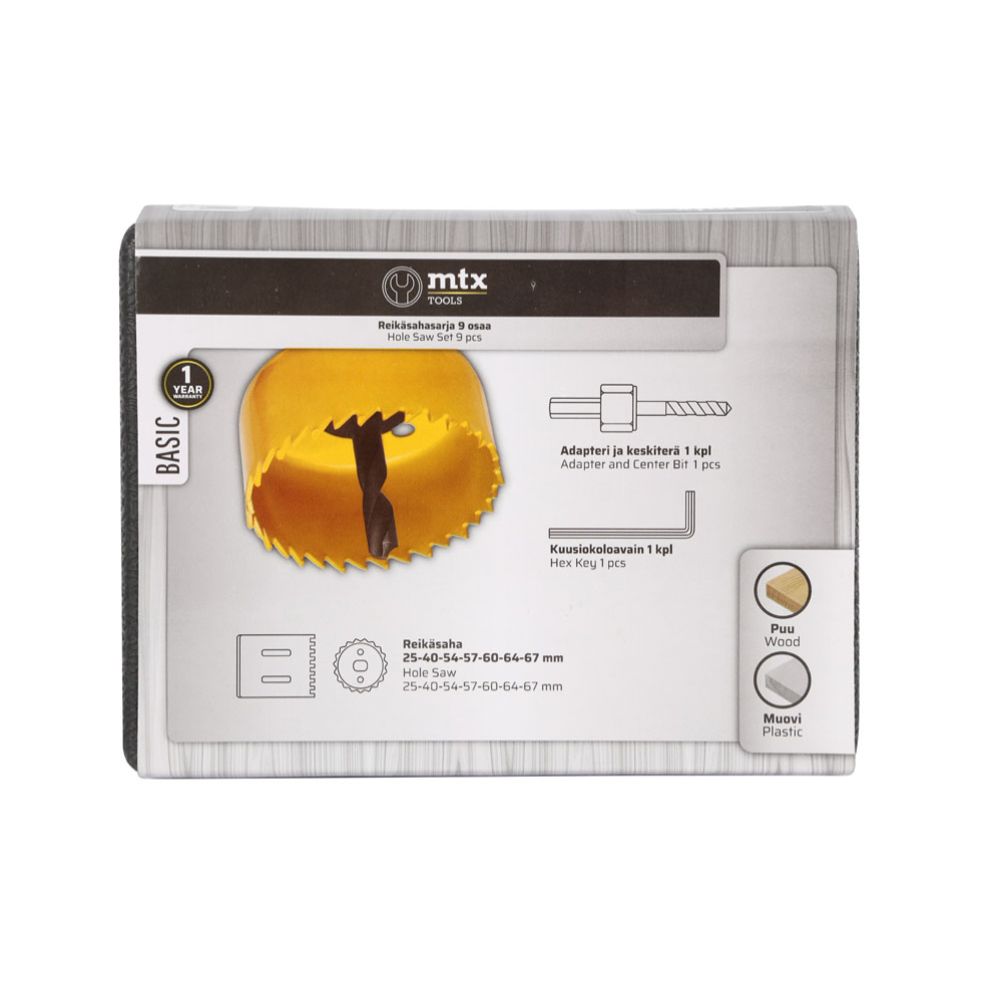 MTX Tools 9-osaline augusaagide komplekt, 25—67 mm