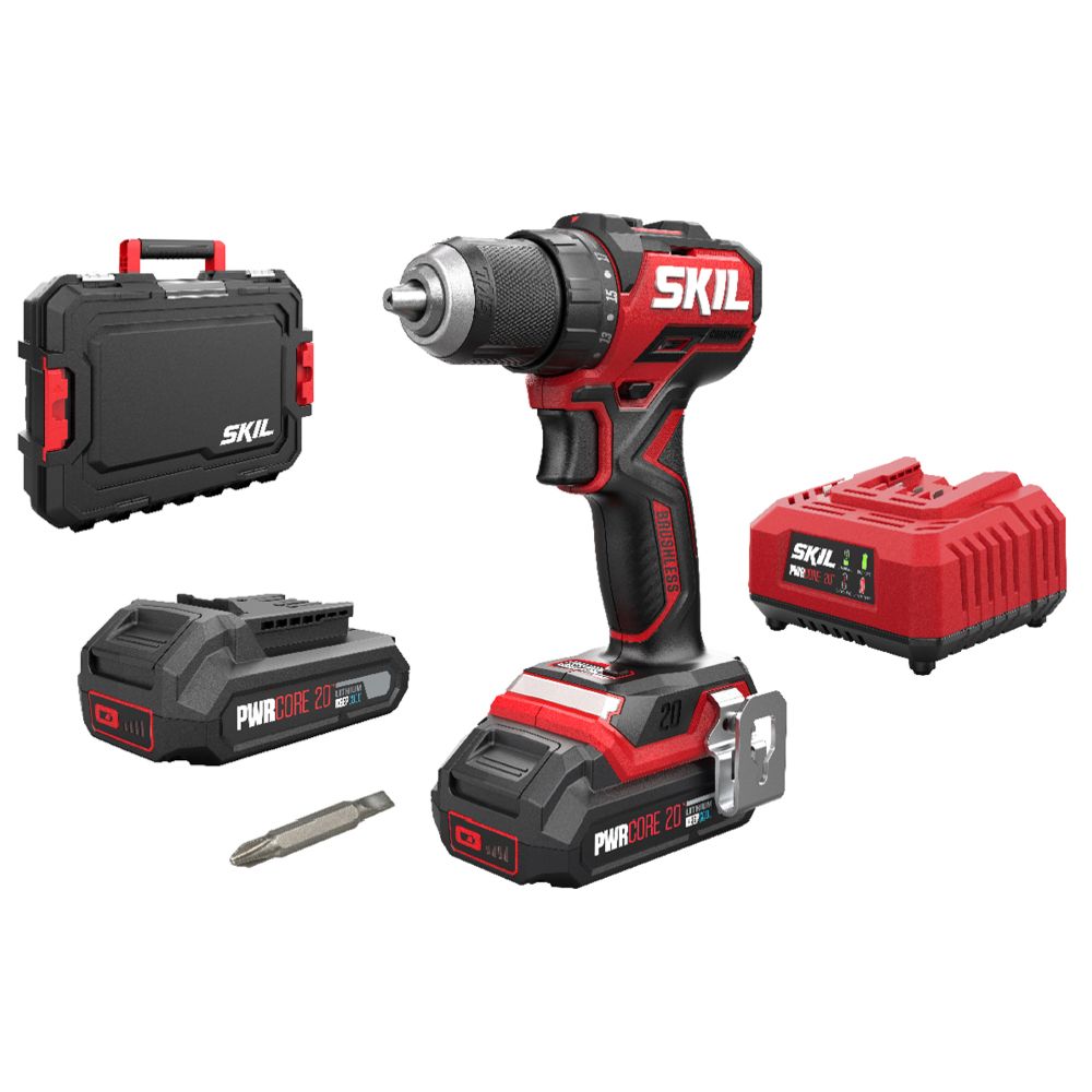 SKIL 3065 HC Compact brushless batteridriven borrmaskin 20 V 2 x 2,0 Ah