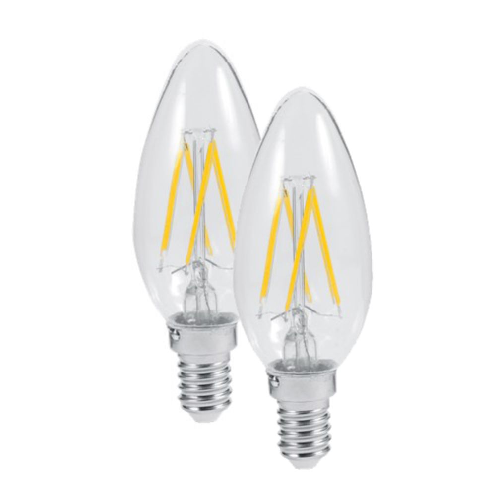 LED filamentti kynttilälamppu E14 4W 2700K 420 lm 2 kpl