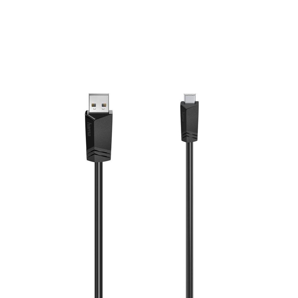 Hama USB-kaapeli, USB-A uros - Mini-USB uros, USB 2.0, 480 Mbit/s, 1,5 m