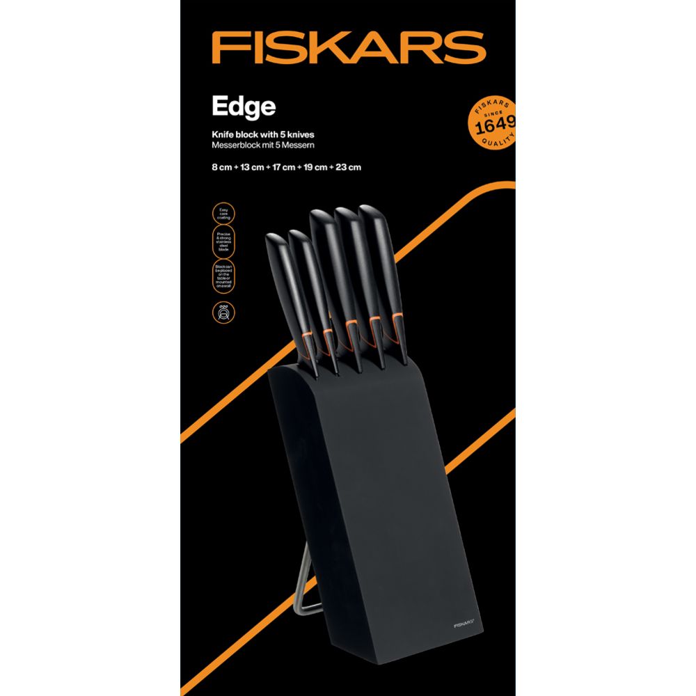 Fiskars Edge knivblock med 5 knivar