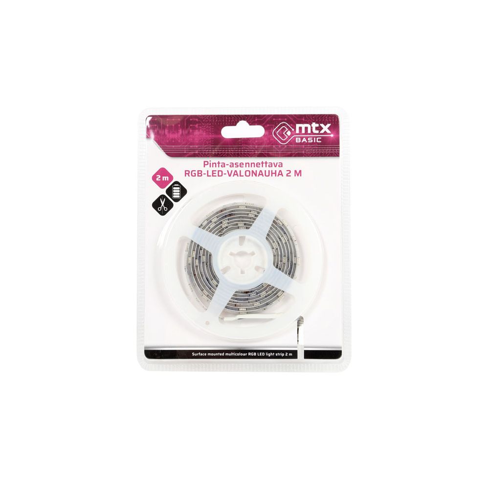 MTX Basic RGB LED-valgusriba patareitoitega 2 m IP20