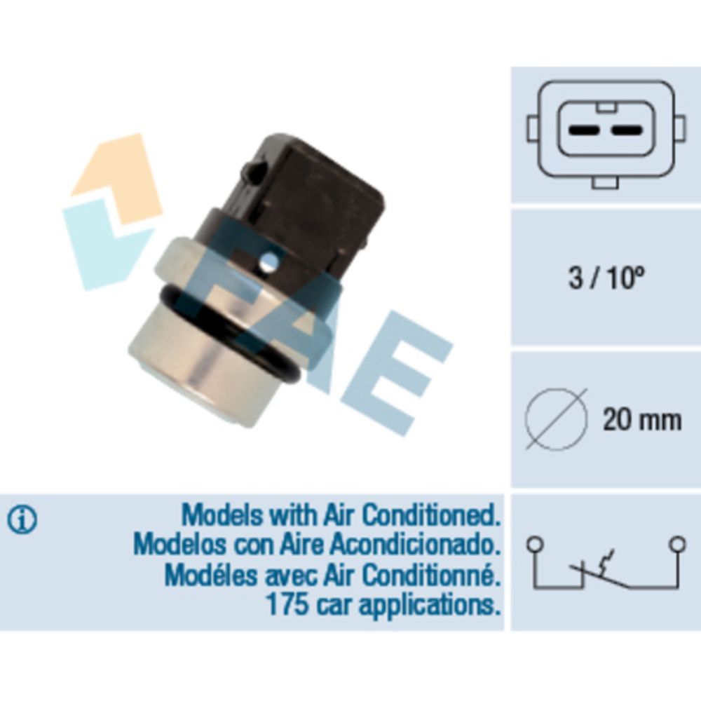 Jäähdytysnesteen varoitusvalon lämpötilakatkaisin 37-3565