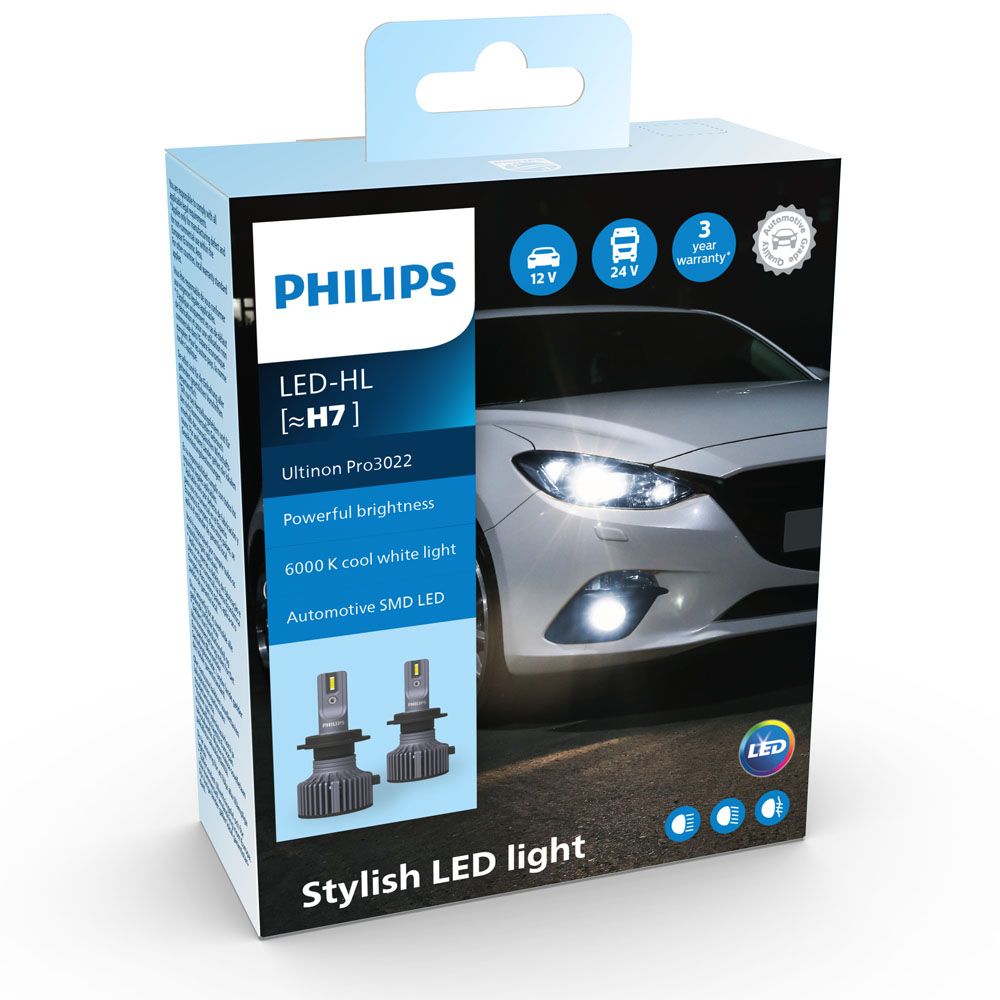 Philips Ultinon Pro 3022 LED H7 autopirnid, 2 tk