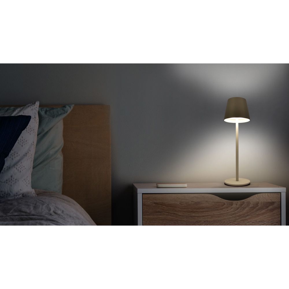 Led Energie Praha bordslampa laddningsbar 3CCT vit