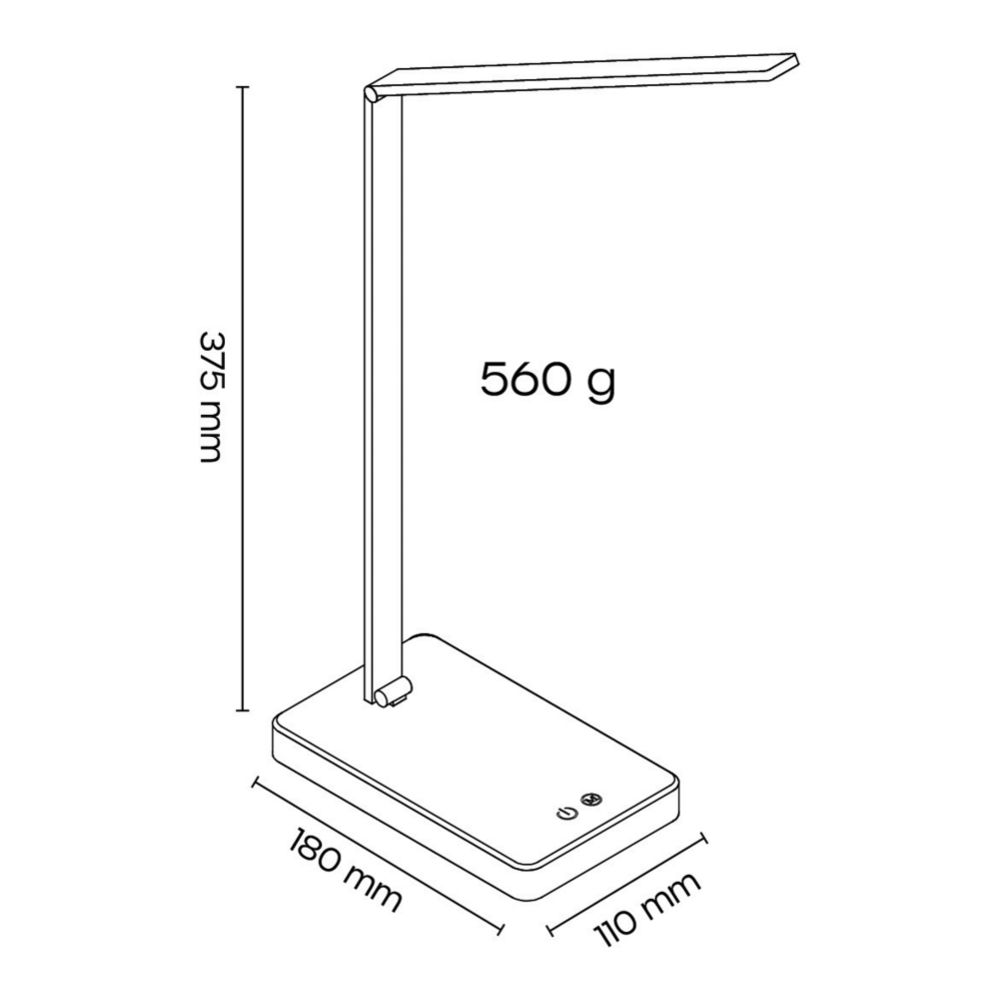 Led Energie Zeno bordslampa vit 300 lm USB-C