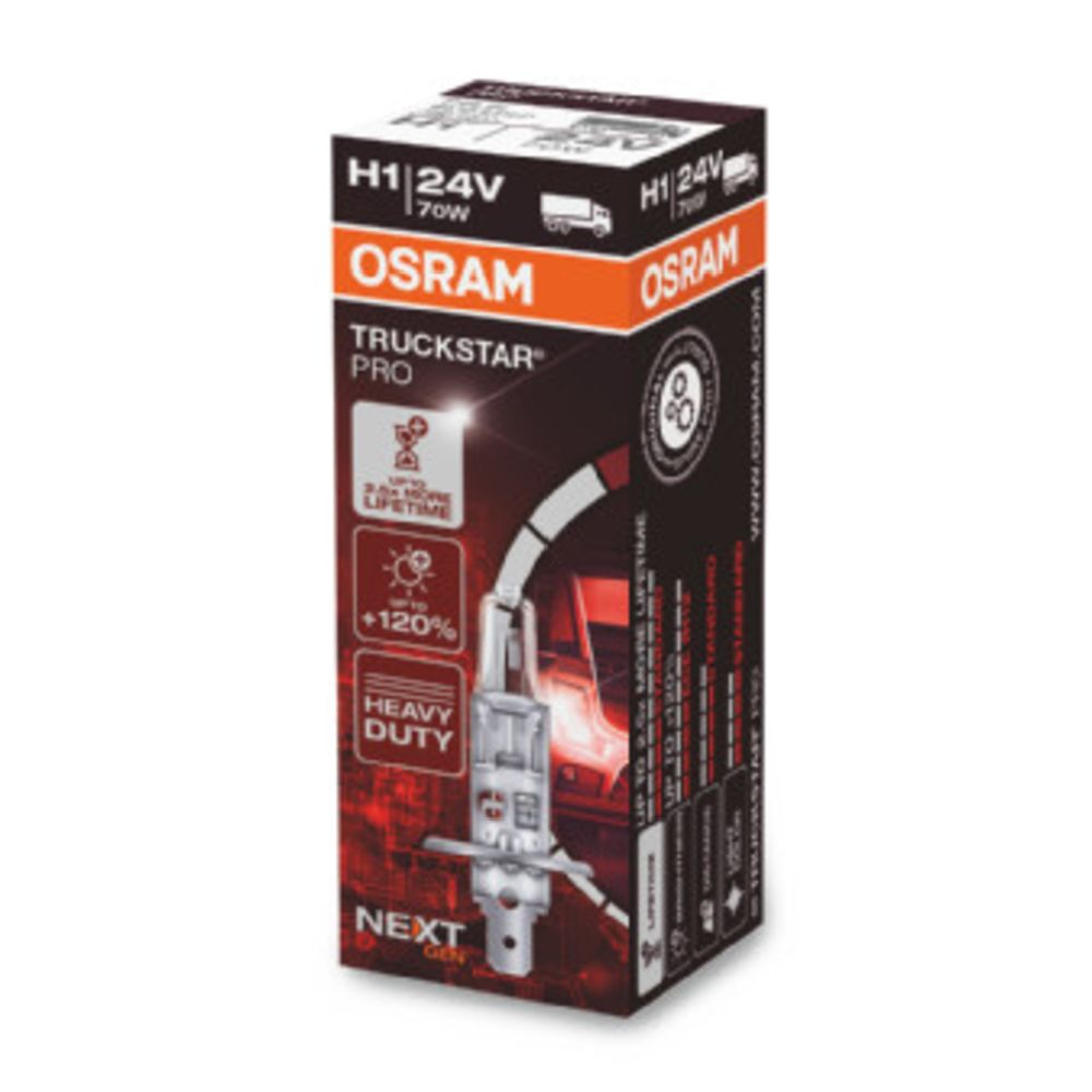 Osram Truckstar PRO Next Gen H1-polttimo +120% 24V 70W