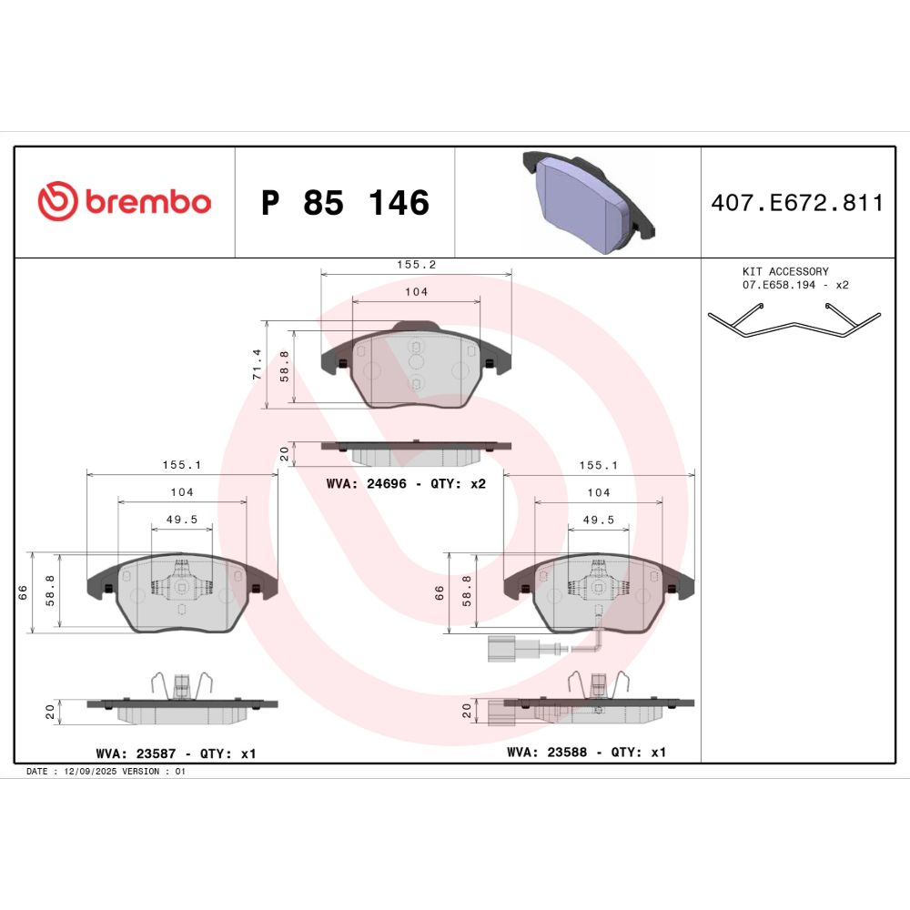 Piduriklotside komplekt 97-22664