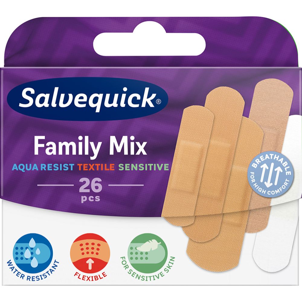 Salvequick MED Family Mix laastari 26kpl