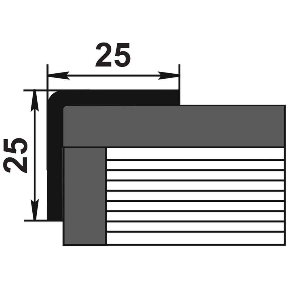Pisla PVC kulmalista 25 x 25 x 2700 mm tarrakiinnityksellä