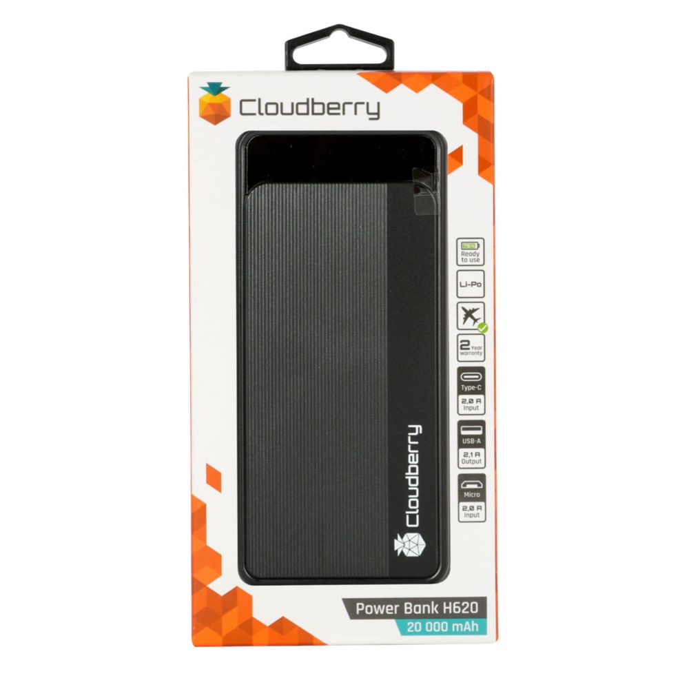 Cloudberry 20 000 mAh akupank, 2 x 2,1 A