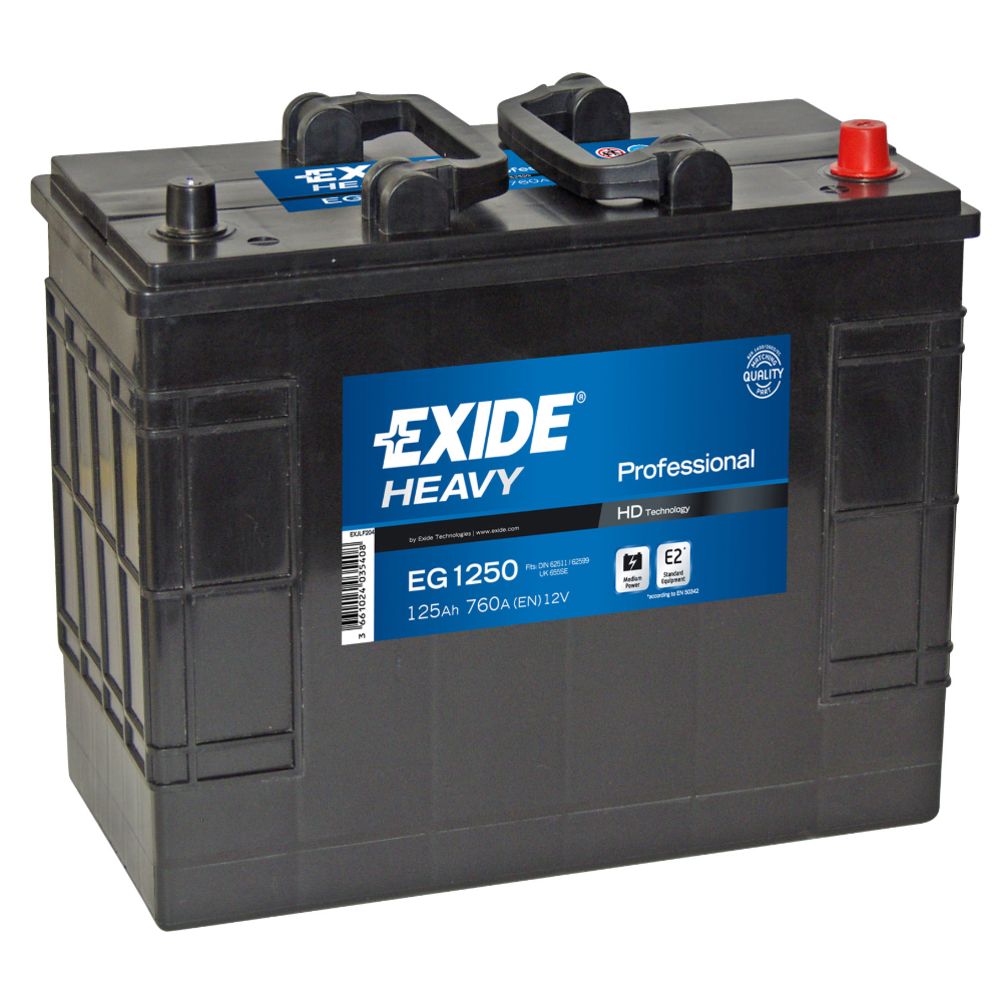 Exide EG1250 125 Ah / 760 A aku, P 349 x L 175 x K 290 -+