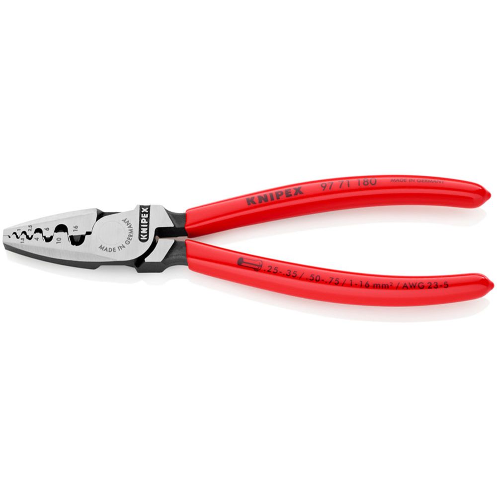 Knipex® 97 71 180 liitinpihdit päätyholkeille 0,25-16 mm²