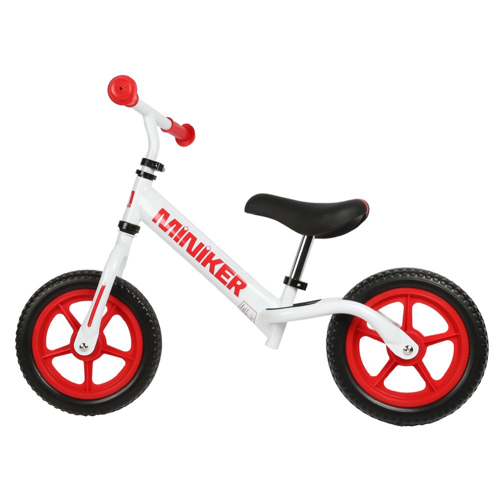 Miniker potkupyörä 12" valkoinen/punainen