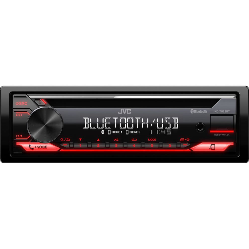 JVC KD-T822BT 1-DIN autosoitin