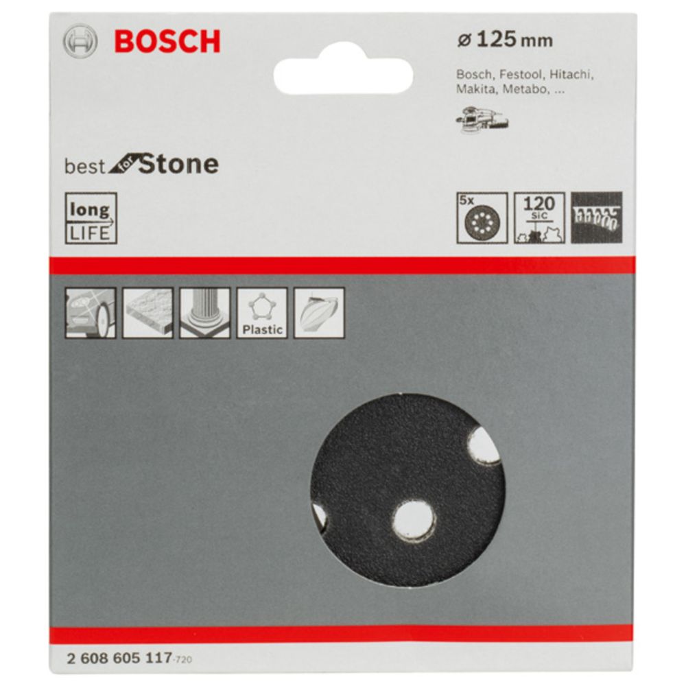 Bosch hiomapyörö koville materiaaleille Ø125 mm K120 5 kpl