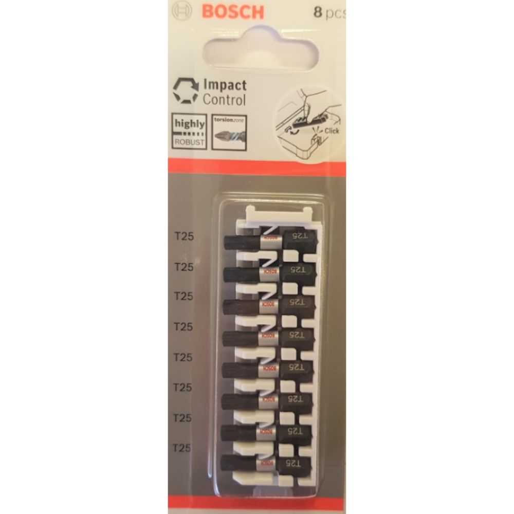 Bosch Impact kruviotsik lööktrellile T25 25 mm 8 tk