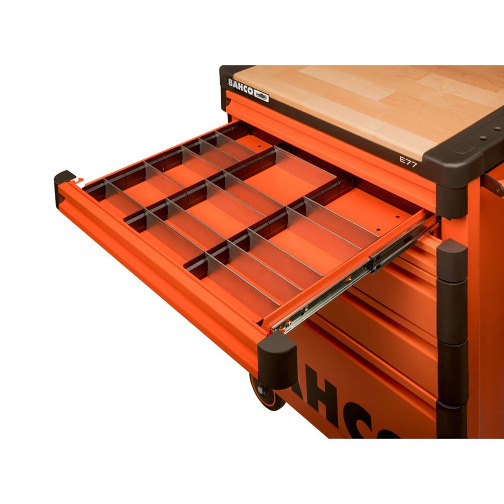 Bahco 1477K-AC26 terasest jaoturite komplekt tööriistakärule, 15 tk