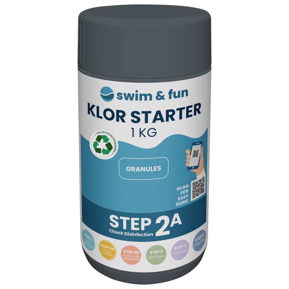 Swim & Fun Klor Starter basseini lahustuv klooripulber 1 kg