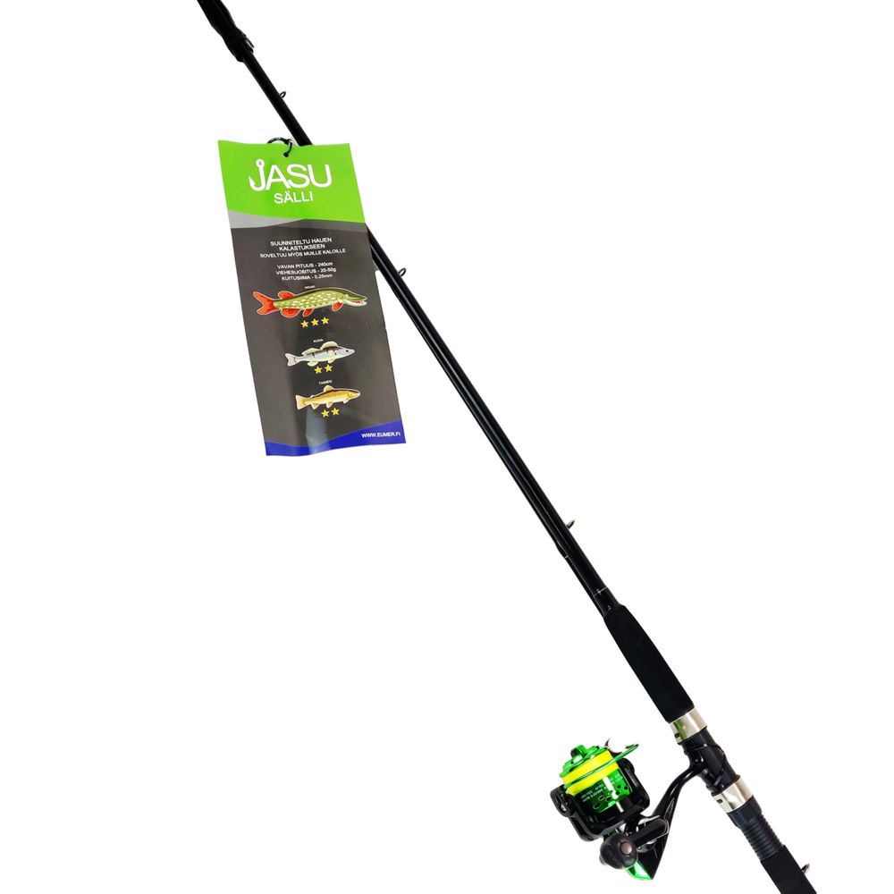 Jasu Sälli Light avokelasetti kuitusiimalla 180 cm 3-15 g 0,14 mm