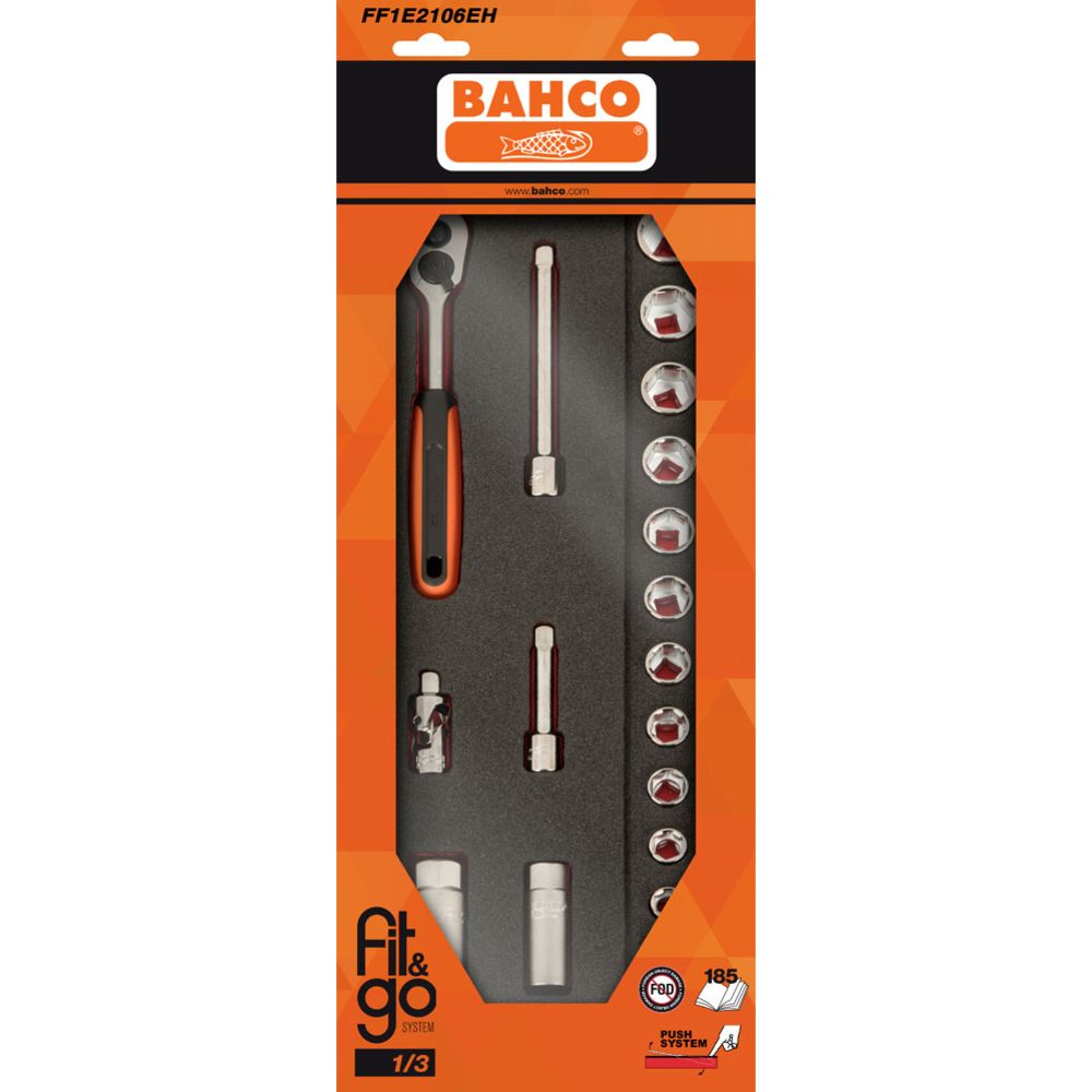 Bahco FF1E2106EH hylsysarja työkaluvaunuun 3/8"
