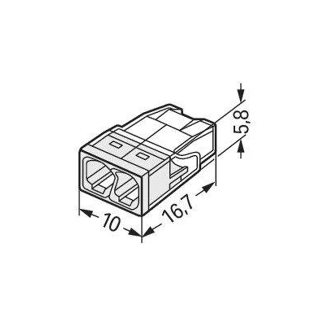 Wago 2-kontaktiline pistik, 0,5—2,5 mm², valge, 40 tk