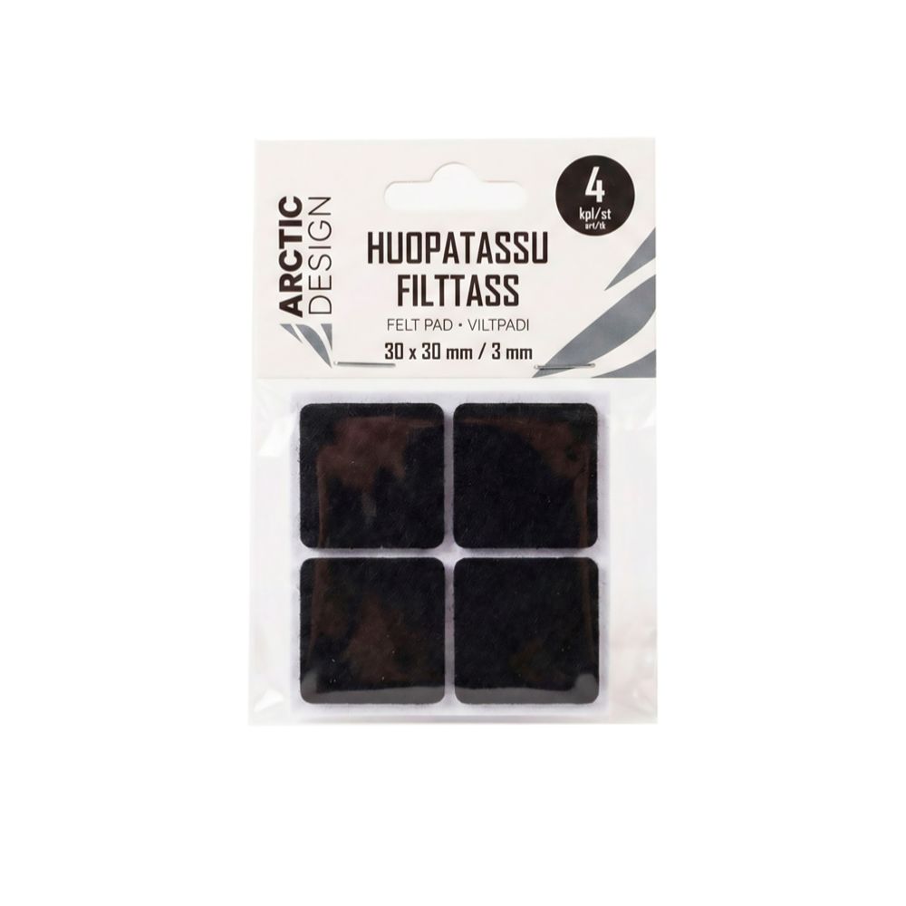 Arctic Design möbeltassar 30x30 mm svart 4 st