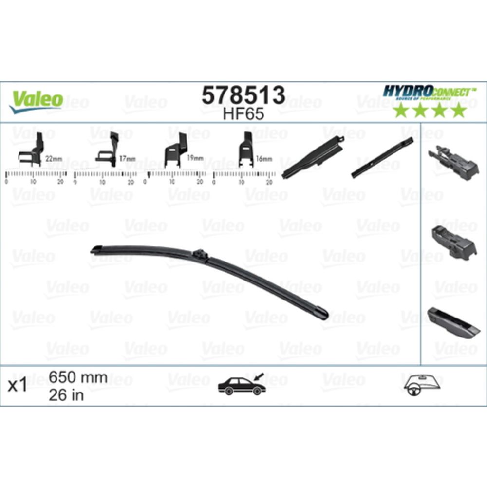 Valeo HydroConnect HF65 pyyhkijänsulka 65 cm