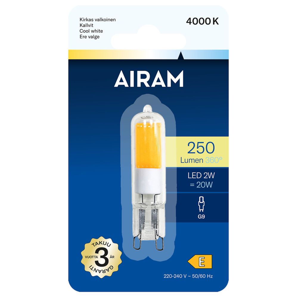 Airam LED polttimokupu G9 2W 4000 K 250 lm