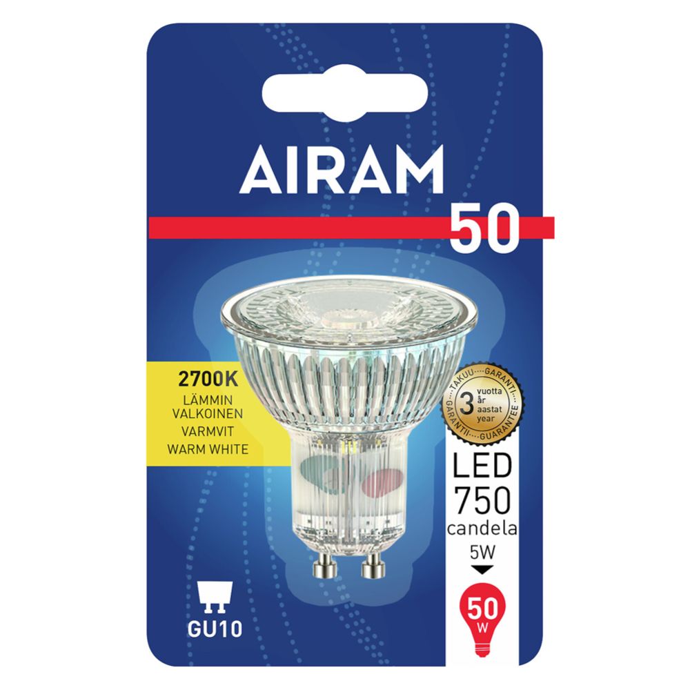 Airam LED kohdelamppu GU10 4W 2700K 345 lm