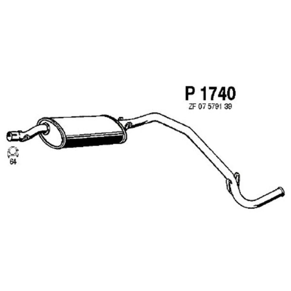 Takaäänenvaimentaja 14-1740