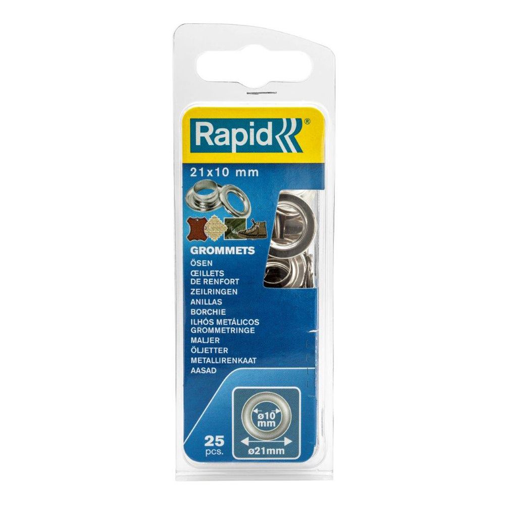 Rapid läbiviigurõngad 10 x 21 mm 25 tk + alasi